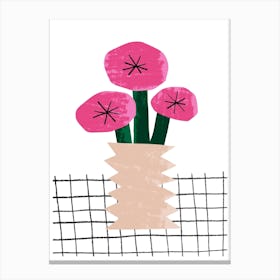 Big Pink Flowers In A Vase Canvas Print