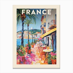 Cannes France 6 Fauvist Painting  Travel Poster Canvas Print