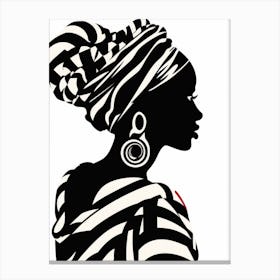 Silhouette Of African Woman 9 Canvas Print