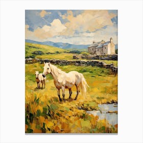 Horses Painting In County Kerry, Ireland 3 Canvas Print
