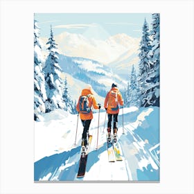 Banff Sunshine Village   Alberta Canada, Ski Resort Illustration 3 Canvas Print