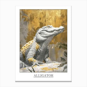 Alligator Precisionist Illustration 2 Poster Canvas Print