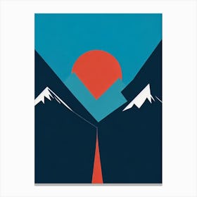 Ruka, Finland Modern Illustration Skiing Poster Canvas Print
