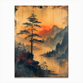 Antique Chinese Landscape Painting Art 7 Canvas Print