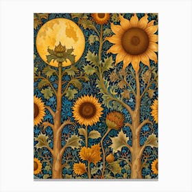 William Morris Sunflowers In The Moonlight 1 Canvas Print