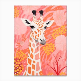 Giraffe Portrait With Patterns 3 Canvas Print