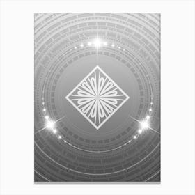 Geometric Glyph in White and Silver with Sparkle Array n.0042 Canvas Print