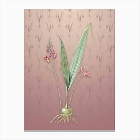 Vintage Pine Pink Botanical on Dusty Pink Pattern n.0882 Canvas Print
