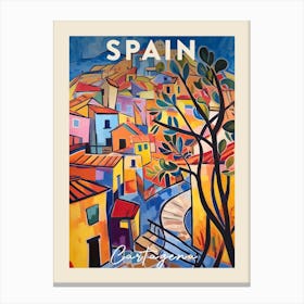 Cartagena Spain 2 Fauvist Painting  Travel Poster Canvas Print