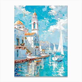 Sailboats In The Harbor 1 Canvas Print