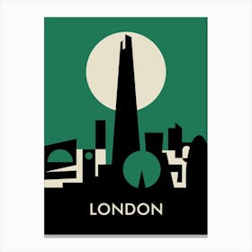 London Skyline Green Canvas Print