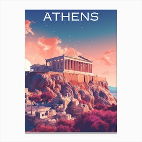 Colourful Greece travel poster Athens Canvas Print