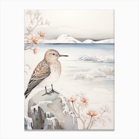 Winter Bird Painting Dunlin 4 Canvas Print