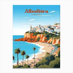 Albufeira Portugal Beach Travel Art Canvas Print