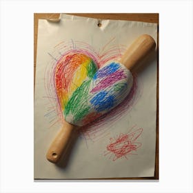 Heart Shaped Rolling Pin Canvas Print