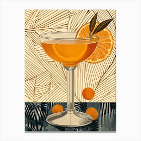 Art Deco Cocktail In A Martini Glass 2 Canvas Print