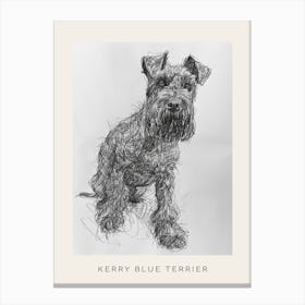 Kerry Blue Terrier Line Sketch 2 Poster Canvas Print