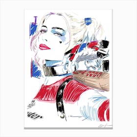 Harley Quinn - Retro 80s Style Canvas Print