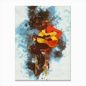 Smudge Of Portrait Jimi Hendrix (Machine Gun) Canvas Print
