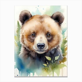 Forest Friend: The Gentle Little Bear Canvas Print