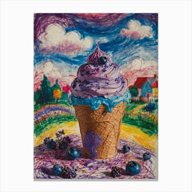 Blueberry Ice Cream Canvas Print