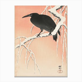 Crow On Snowy Branch (1900 1936), Ohara Koson Canvas Print