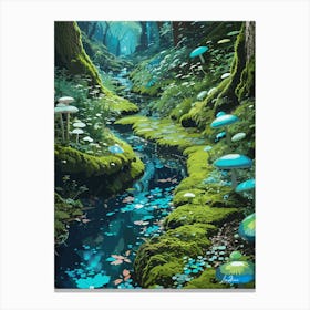 Little mushroom river Canvas Print