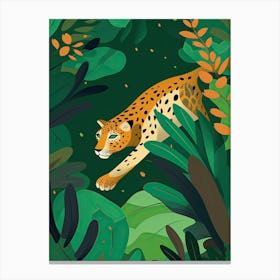 Jaguar Jungle Cartoon Illustration 2 Canvas Print