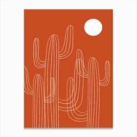 Orange Cactus Desert Canvas Print