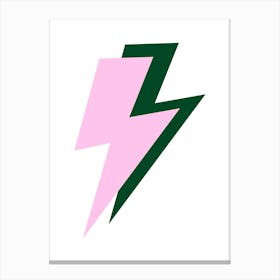 Lightning Bolt Green and Pink Canvas Print