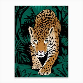 Jaguar In The Jungle Canvas Print