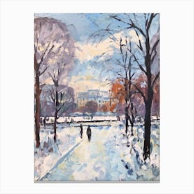 Winter City Park Painting Schnbrunn Palace Gardens Vienna 3 Canvas Print