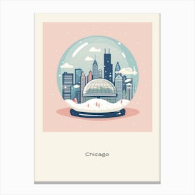 Chicago Usa 1 Snowglobe Poster Canvas Print