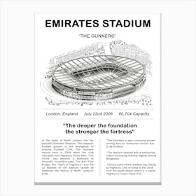 Arsenal Football Stadium Emirates The Gunners Canvas Print
