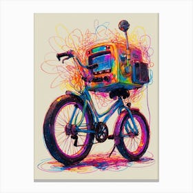 Tv On A Bike 2 Canvas Print