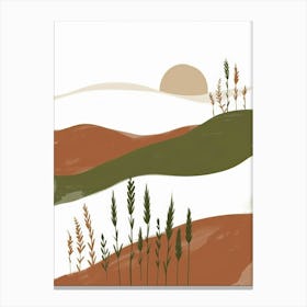 Landscape With Wheat Canvas Print