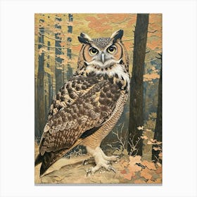 Verreauxs Eagle Owl Relief Illustration 4 Canvas Print