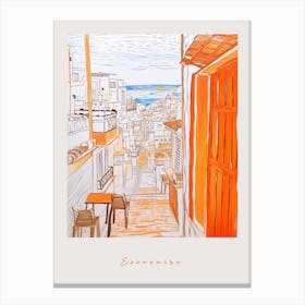 Essaouira Morocco 2 Orange Drawing Poster Canvas Print