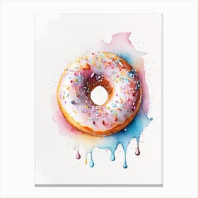 Sprinkles Donut Cute Neon 4 Canvas Print