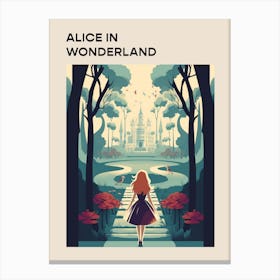 Alice In Wonderland Retro Poster 5 Canvas Print