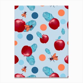 Apple And Bee Canvas Print