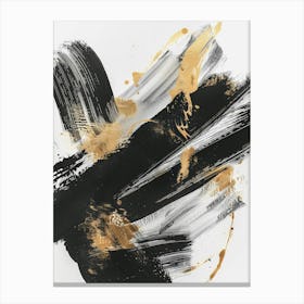 Black And Gold Abstract Painting Canvas Print