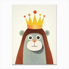 Little Orangutan 2 Wearing A Crown Canvas Print