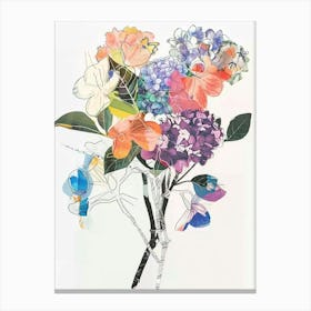 Hydrangea 1 Collage Flower Bouquet Canvas Print