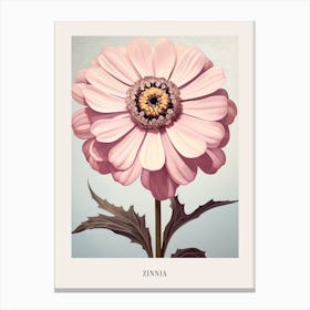 Floral Illustration Zinnia 1 Poster Canvas Print