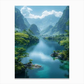 Lake In The Mountains 10 Canvas Print