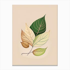 Tea Leaf Warm Tones Canvas Print