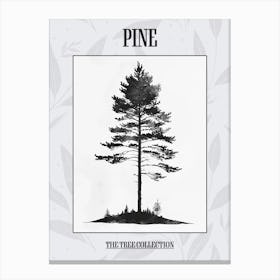 Pine Tree Simple Geometric Nature Stencil 1 Poster Canvas Print