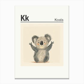 Animals Alphabet Koala 3 Canvas Print
