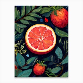 Grapefruit And Berries Canvas Print